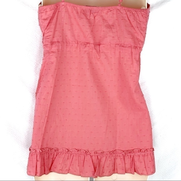 New-pathway LA Boutique Brand, Swiss Dot Cotton, Strappy Front Tie Camisole Top - Picture 8 of 9